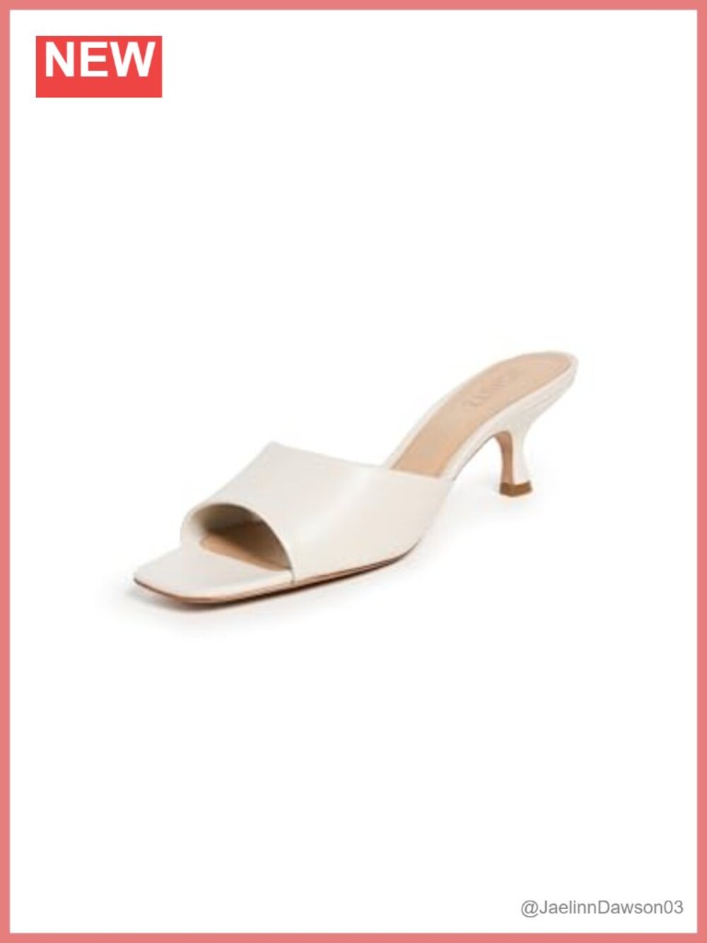 Heeled Slide Sandals Kitten Heel Leather Padded Footbed Wedding
